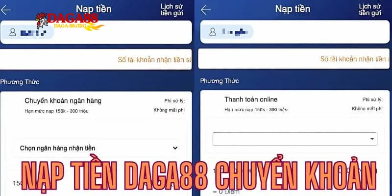 Điều kiện cần thiết để nạp tiền Daga88 thành công